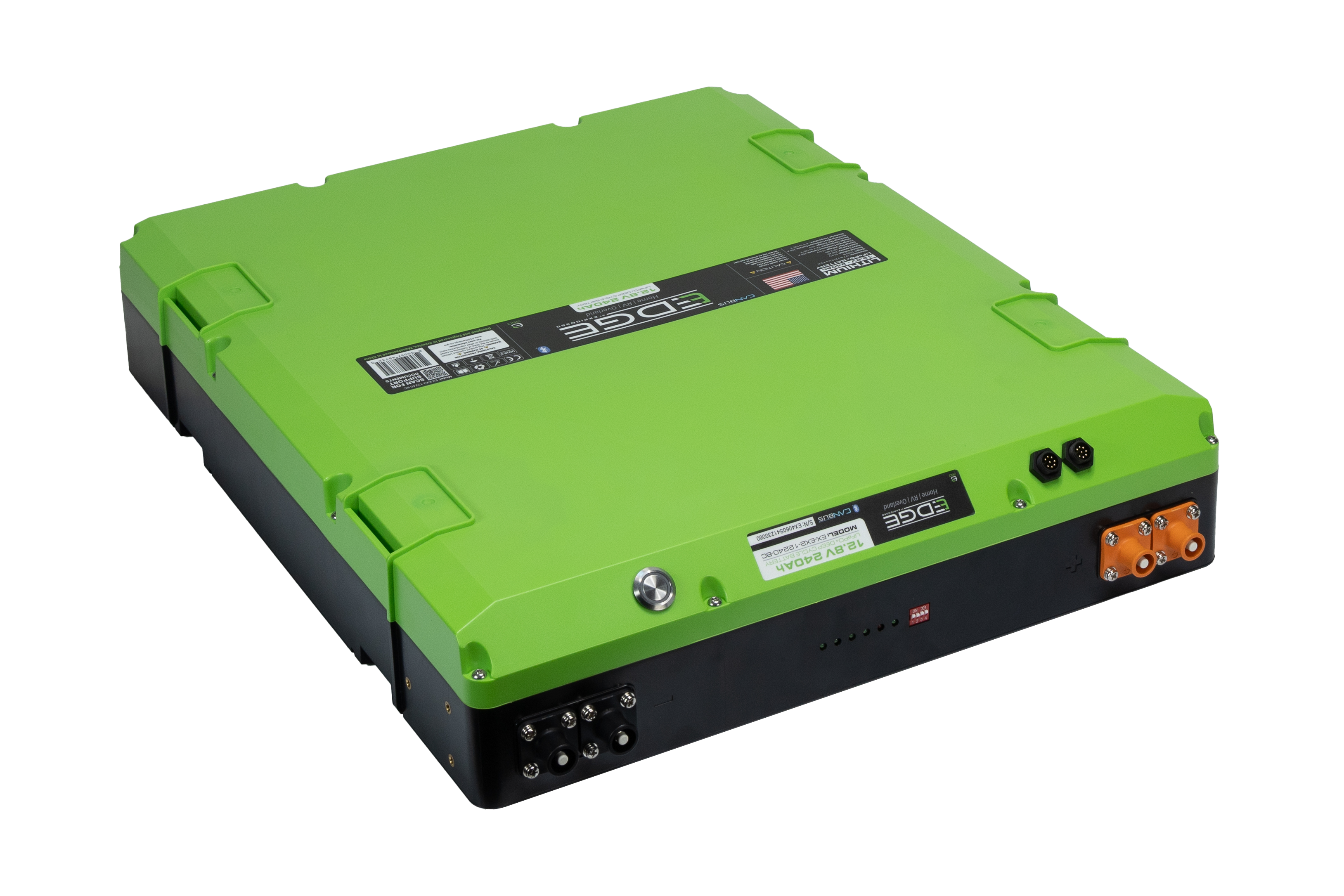 E360 12.8V 240Ah EX2 Edge LiFePO4 Deep Cycle Battery w/Bluetooth, CAN Bus, VHC Internal Heating.