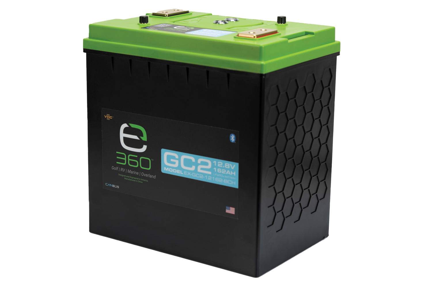 E360 12.8V 162Ah GC2 LiFePO4 Deep Cycle Battery w/Bluetooth, CAN Bus, VHC Internal Heating.