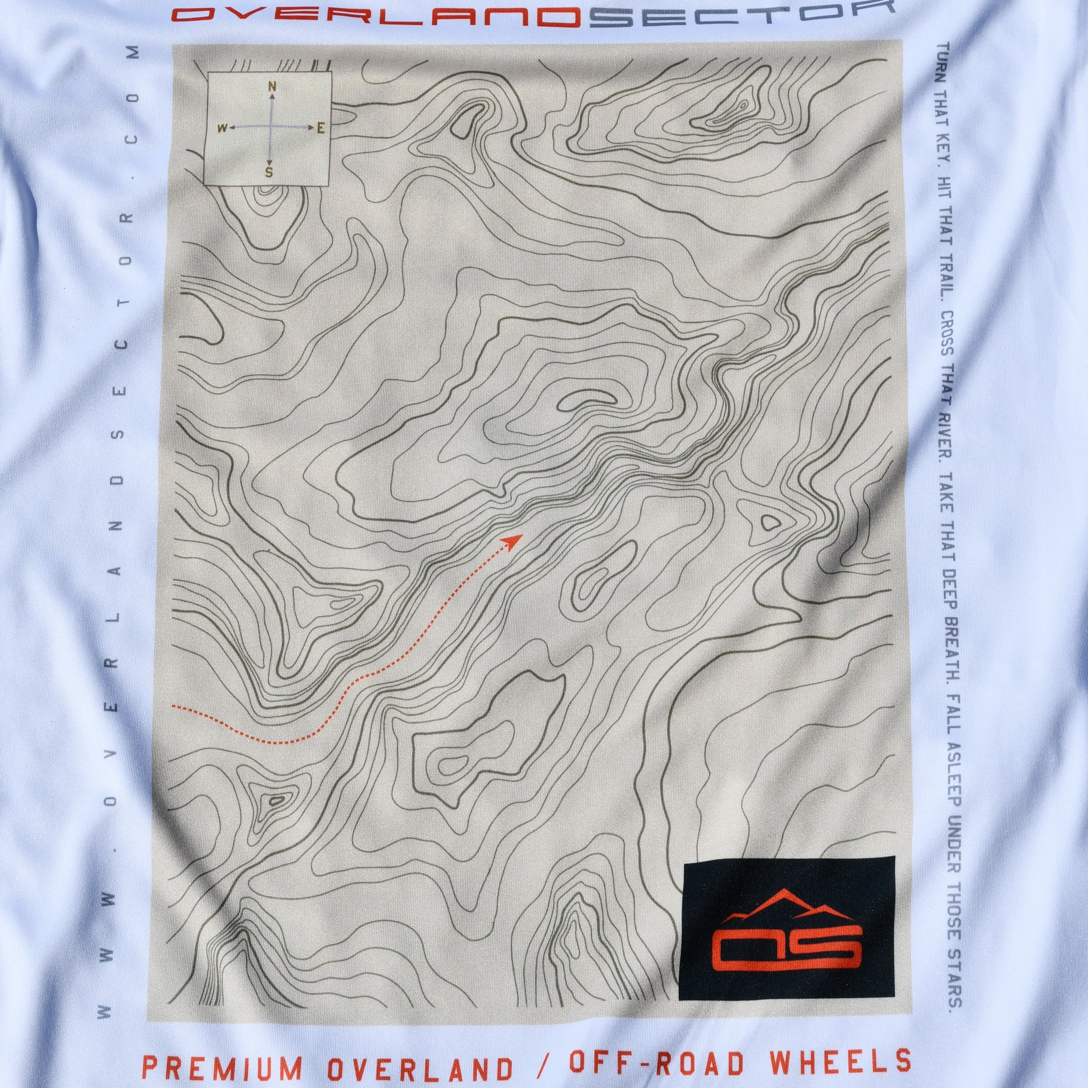 OVERLAND SECTOR | TOPO MAP Long Sleeve Performance Shirt (White)