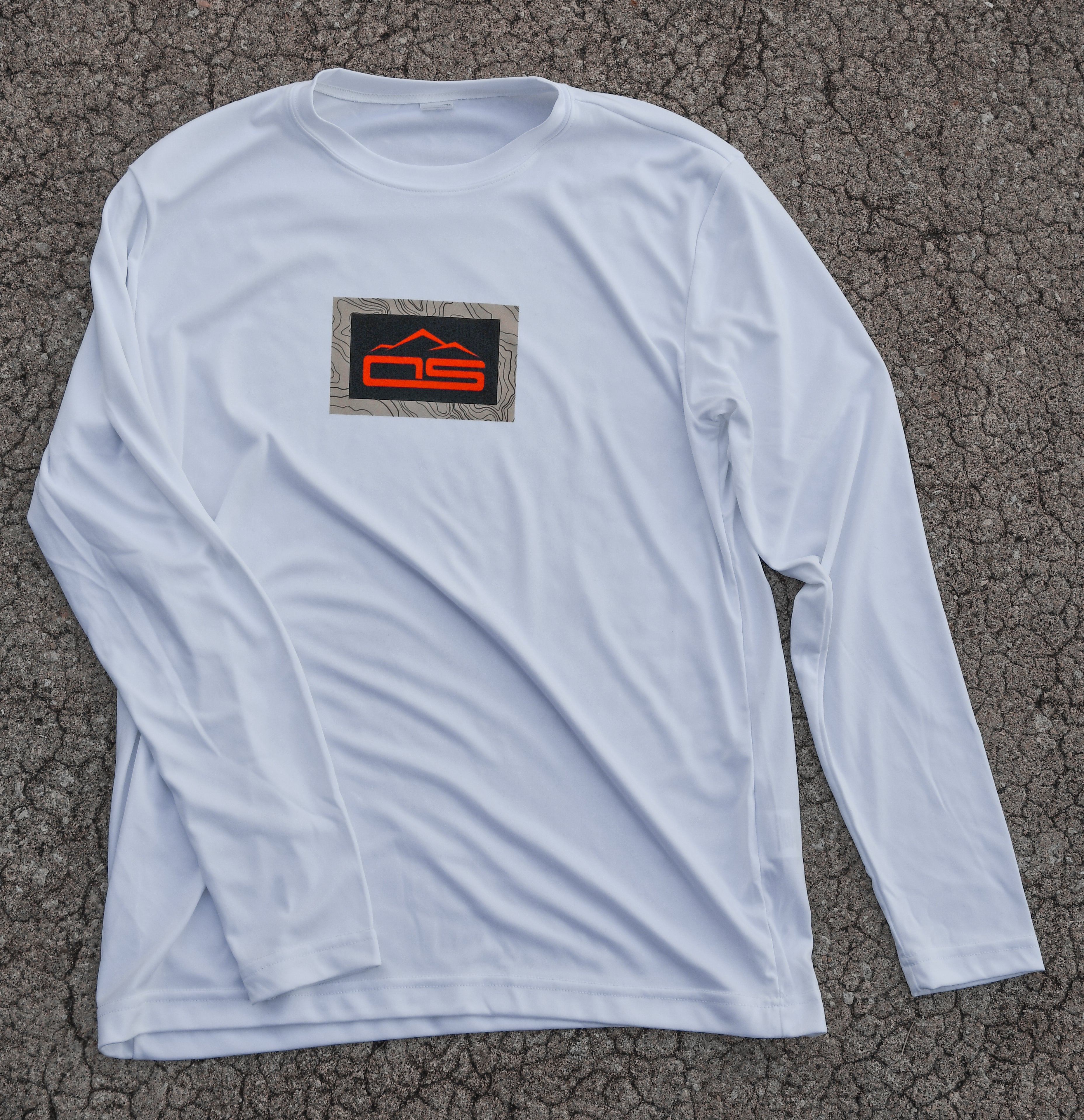 OVERLAND SECTOR | TOPO MAP Long Sleeve Performance Shirt (White)